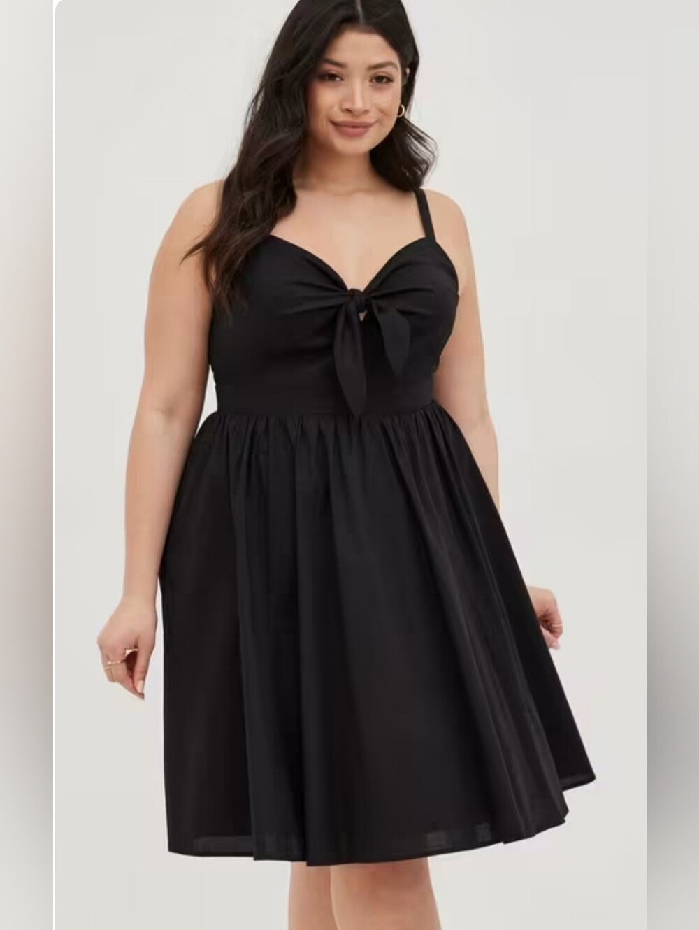 Torrid Black Mini Sundress Poplin Tie-Front Skater Plus Size 3 NWT